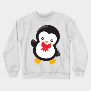 Christmas Penguin, Penguin With Bow Tie, Xmas Crewneck Sweatshirt